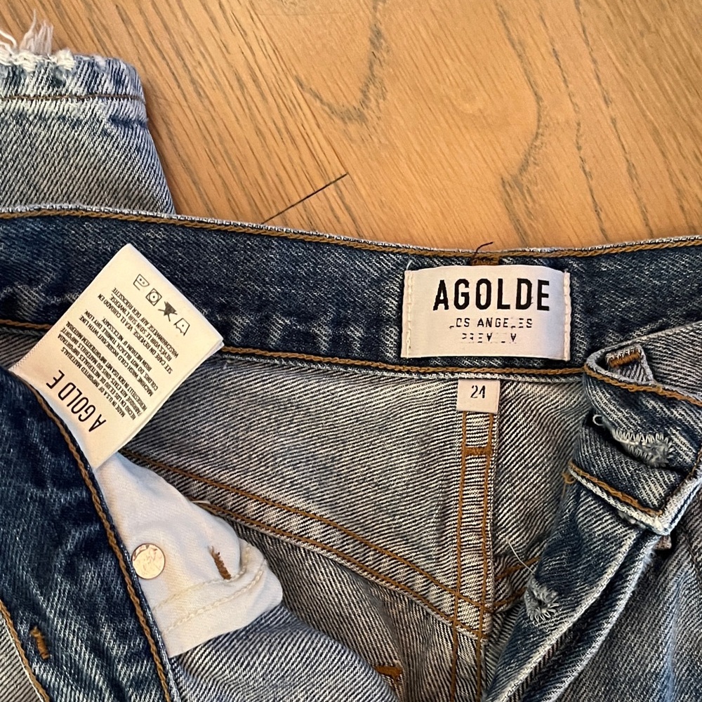 AGOLDE Riley High Rise Straight Crop Jeans 24 - Picture 3 of 4